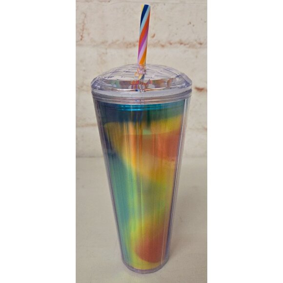 Starbucks 2021 Rainbow Pride Cold Cup Tumbler Prism Dome Lid W Stripe Straw 24oz - Picture 4 of 6